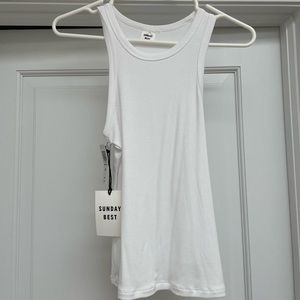 Aritzia Honor Hip Tank in white. Size Medium. New with tags.